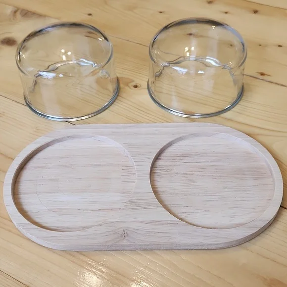 Horizon Cloche Board Tray with 2 Glass Dome Lids - Picture 4 of 11